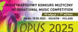 Zdjęcie przedstawia dyplom w Międzynarodowym Konkursie Muzycznym "Opus 2025". W tle plakatu nazwiska jury, imię i nazwisko laureatki oraz graficzny rysunek klucza wiolinowego w pastelowych kolorach.