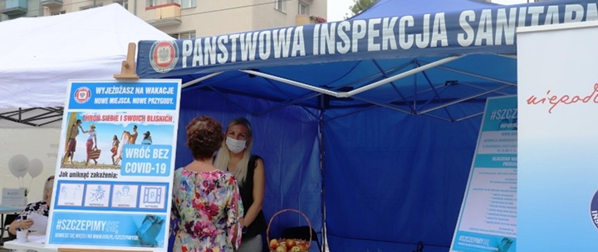 zdjęcie punktu informacyjno - edukacyjnego WSSE w Gorzowie Wlkp. w trakcie Lubuskiego Pikniku Zdrowia w Gorzowie Wlkp.