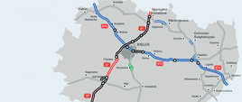 Mapa inwestycji drogowych w województwie świętokrzyskim