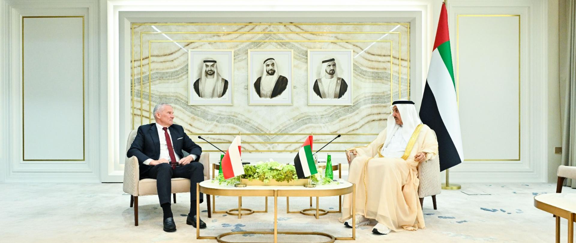 The head of the mission, Grzegorz Gawin, met with Saqr Gobash, President of the Federal National Council.
