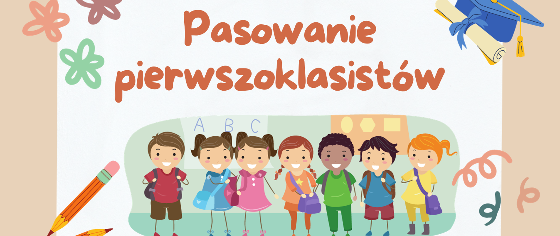 Plakat informujący o pasowaniu pierwszoklasistów w roku szkolnym 2023/24