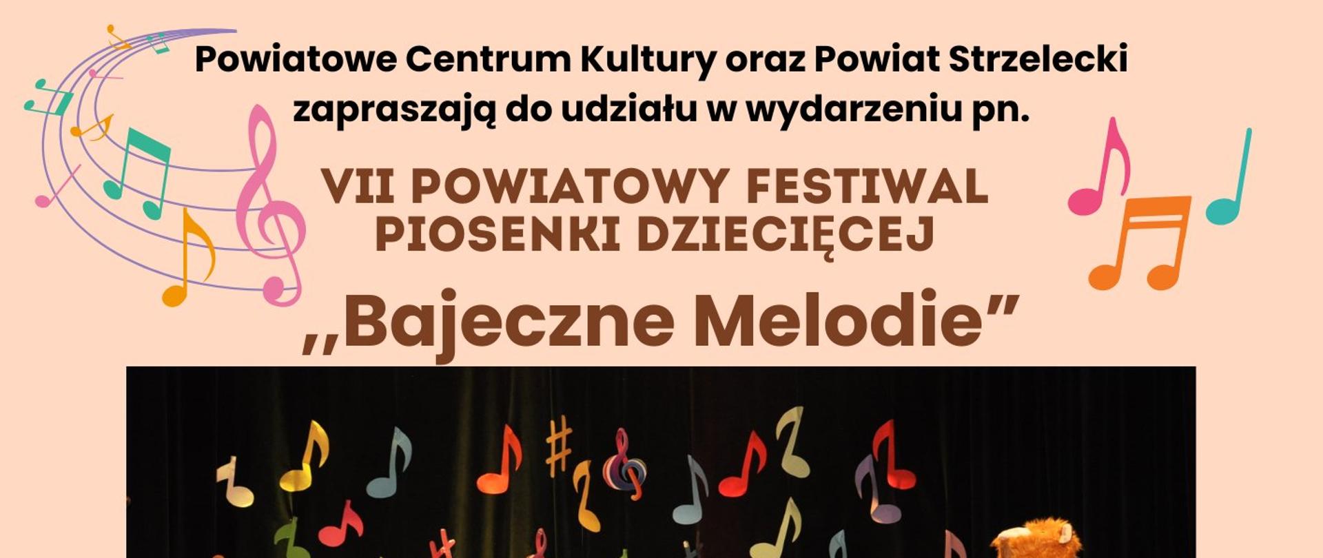 Powiatowe Centrum Kultury w Strzelcach Opolskich zaprasza na Festiwal Piosenki Dziecięcej „Bajeczne Melodie” 21 październik 2025 godz. 9:00 . Zgłoszenia do 13 października 2025.