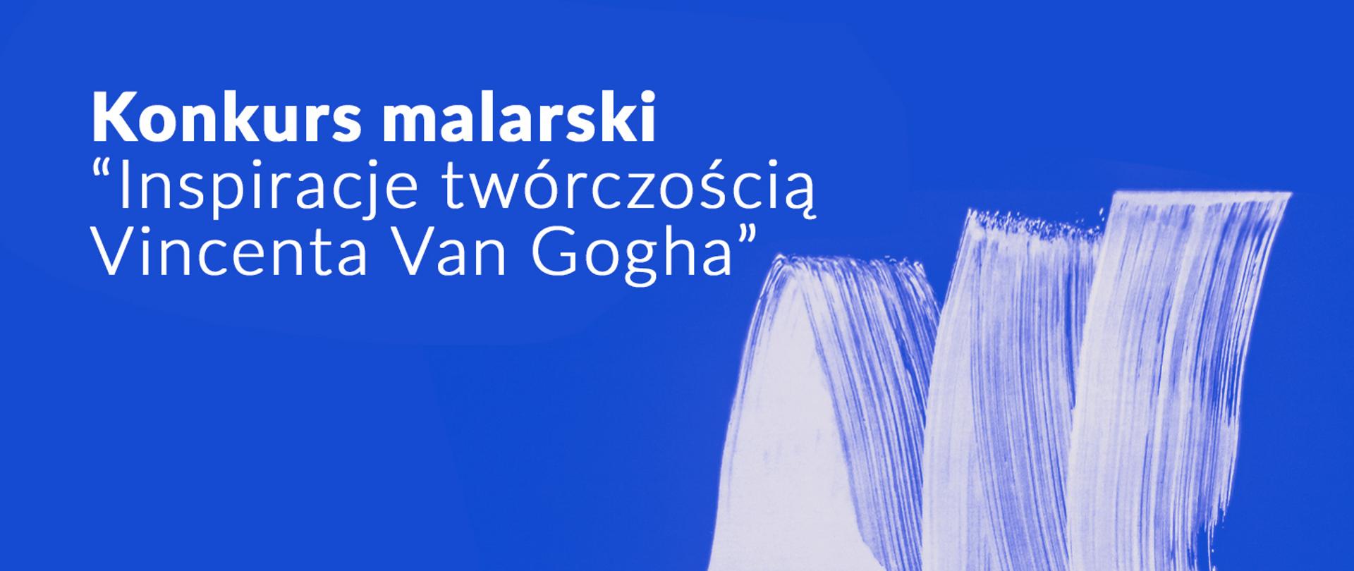 Biały napis na niebieskim tle