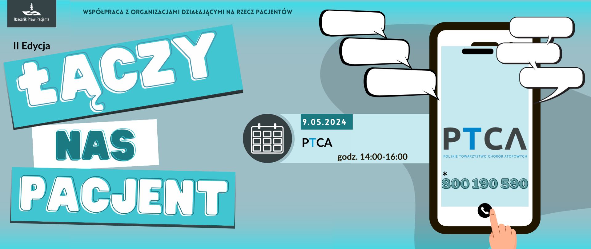 Baner łączy nas pacjent. PTCA 9.05.2024, godz.14:00-16:00
