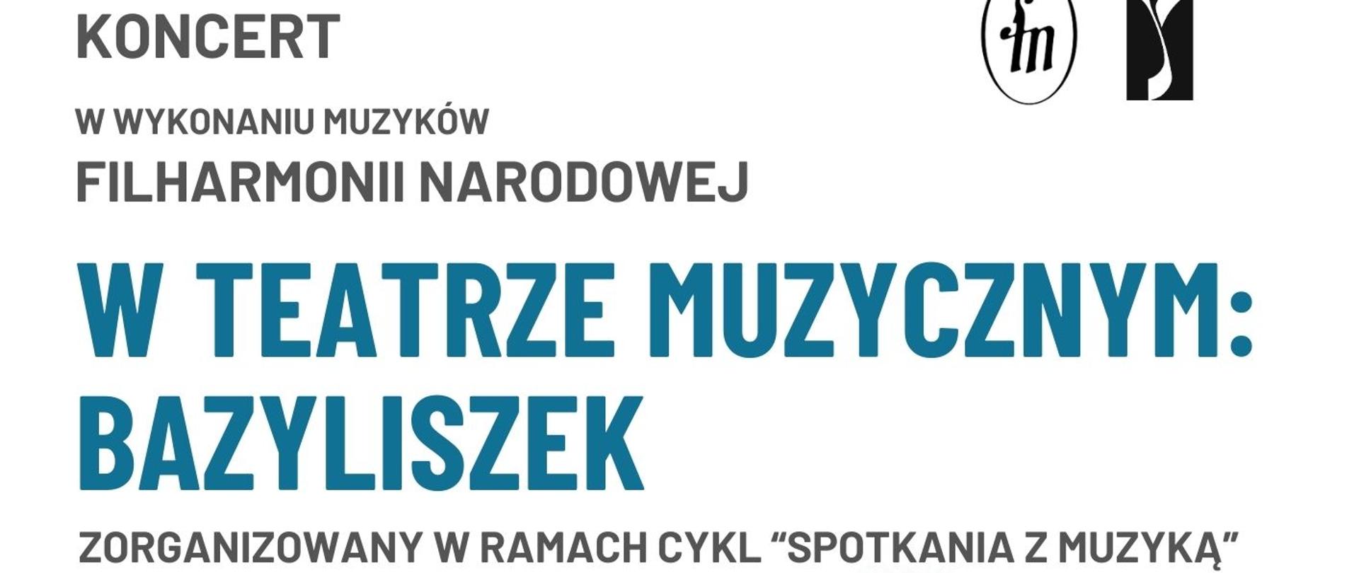 Na białym tle od góry umieszczona jest nazwa wydarzenia, tytuł koncertu. W prawym górnym rogu logo szkoły i filharmonii narodowej. W części środkowej czerwoną czcionką data i godzina koncertu umieszczona jest obok rysunku przestawiającego hybrydę pawia i zestawu instrumentów dętych i perkusyjnych utrzymanych w czerwonych barwach. poniżej umieszczone jest info o adresie i miejscu koncertu.