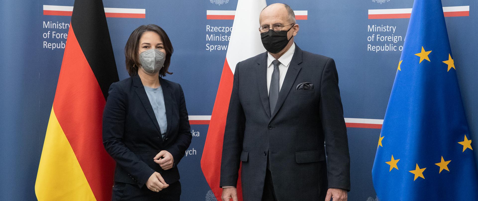 2021.12.10 Warszawa . Minister Zbigniew Rau . Wizyta minister SZ Niemcy - Annalena Baerbock . Pierwsza wizyta nowej minister .
Fot. Tymon Markowski / MSZ