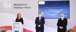 Zdjęcie z konferencji Ministra Edukacji i Nauki na temat: Uroczyste spotkanie z laureatami Nagród Ministra Edukacji i Nauki w Dniu Nauki Polskiej