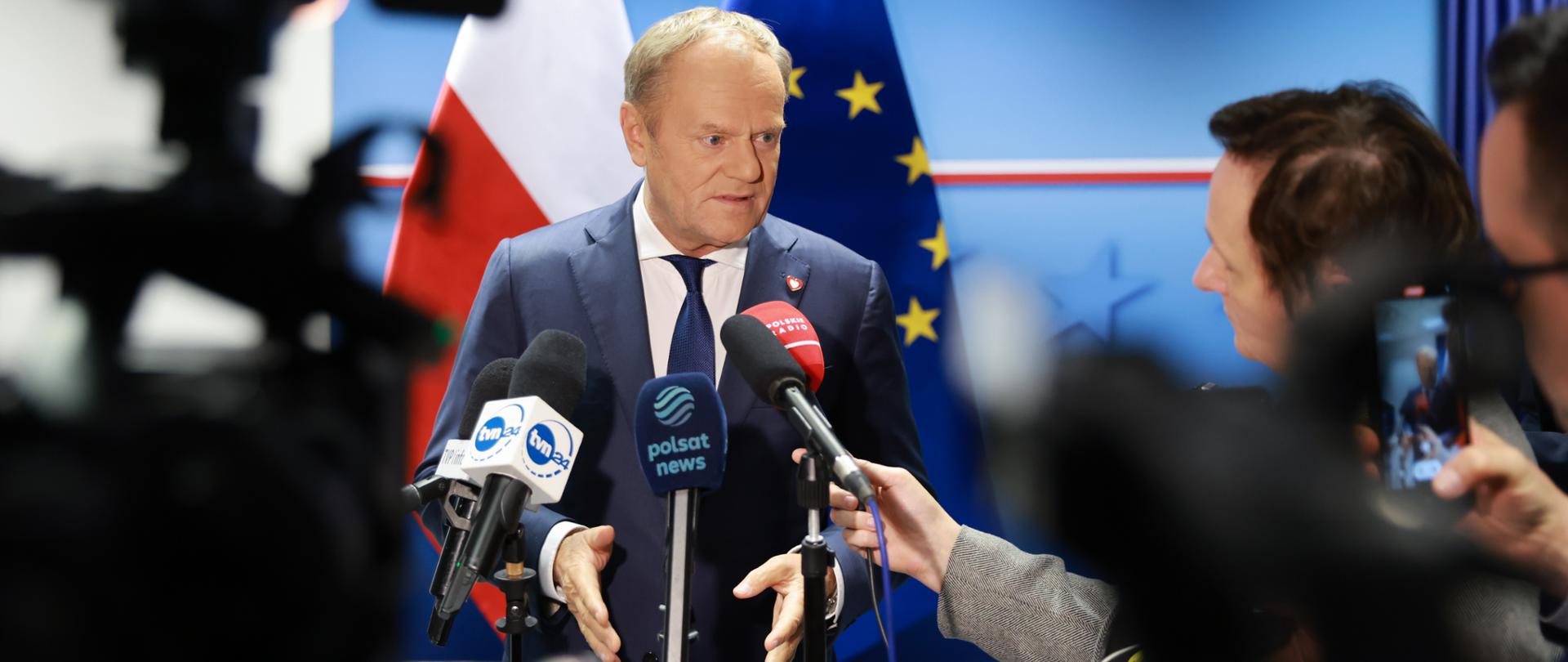 Briefing prasowy Premiera Donalda Tuska podczas szczytu Rady Europejskiej