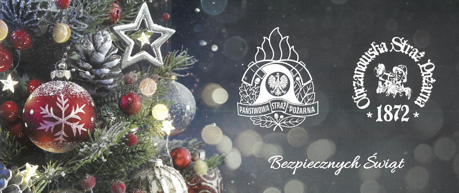 Grafika przedstawia skan kartki świątecznej z życzeniami. W dolnej części po prawej stronie znajduje się podpis Komendanta Powiatowego PSP w Chrzanowie, a po lewej stronie podpis Zastępcy Komendanta Powiatowego.