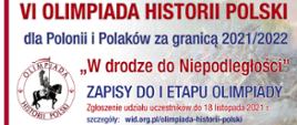 VI edycja olimpiady historii Polski dla Polonii i Polaków za granicą „W drodze do Niepodległości”