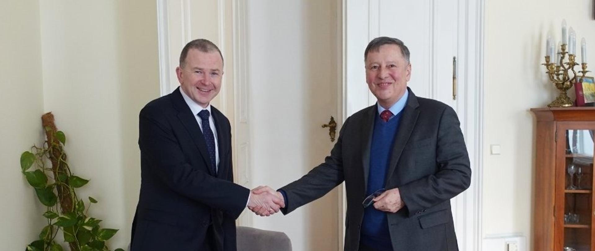 Spotkanie Ambasadora RP z Ministrem Szkolnictwa, Młodzieży i Sportu RCz Prof. Vladimírem Balašem 