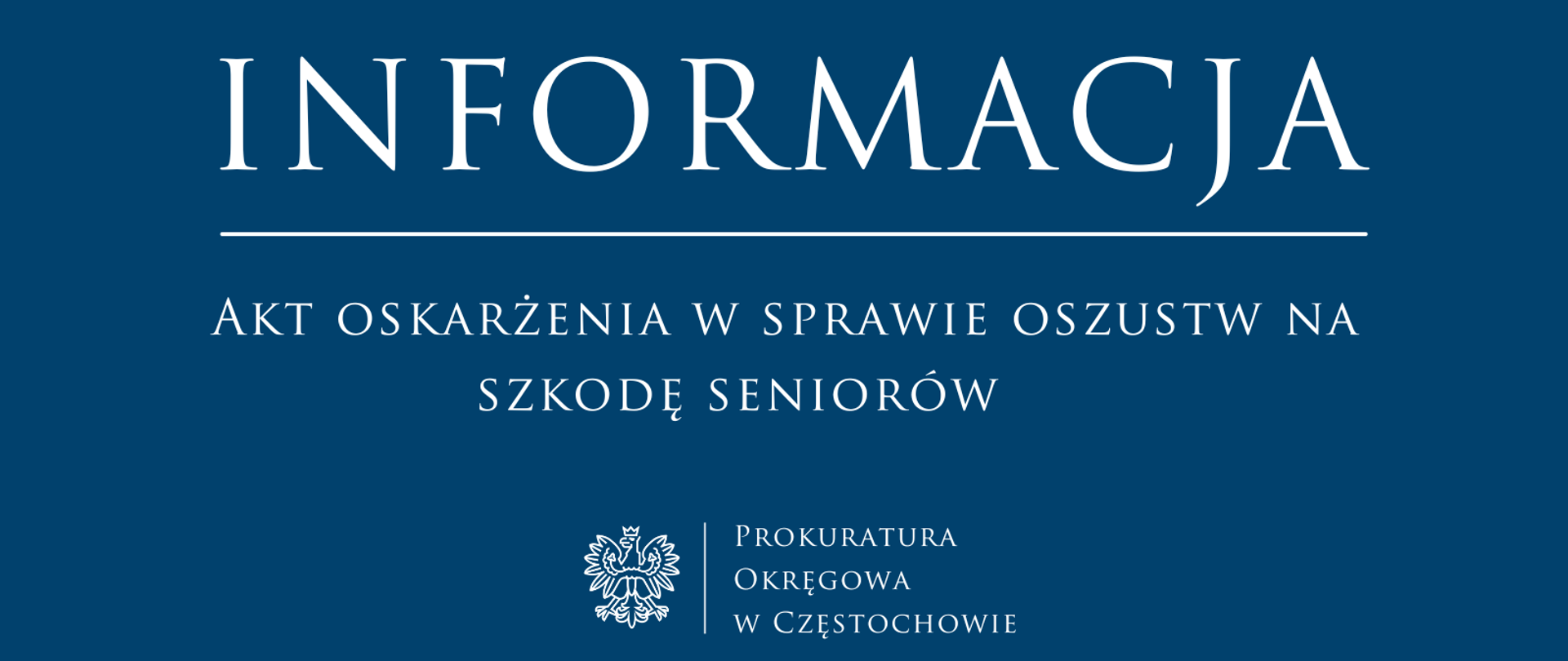 Akt oskarżenia w sprawie oszustw na szkodę seniorów