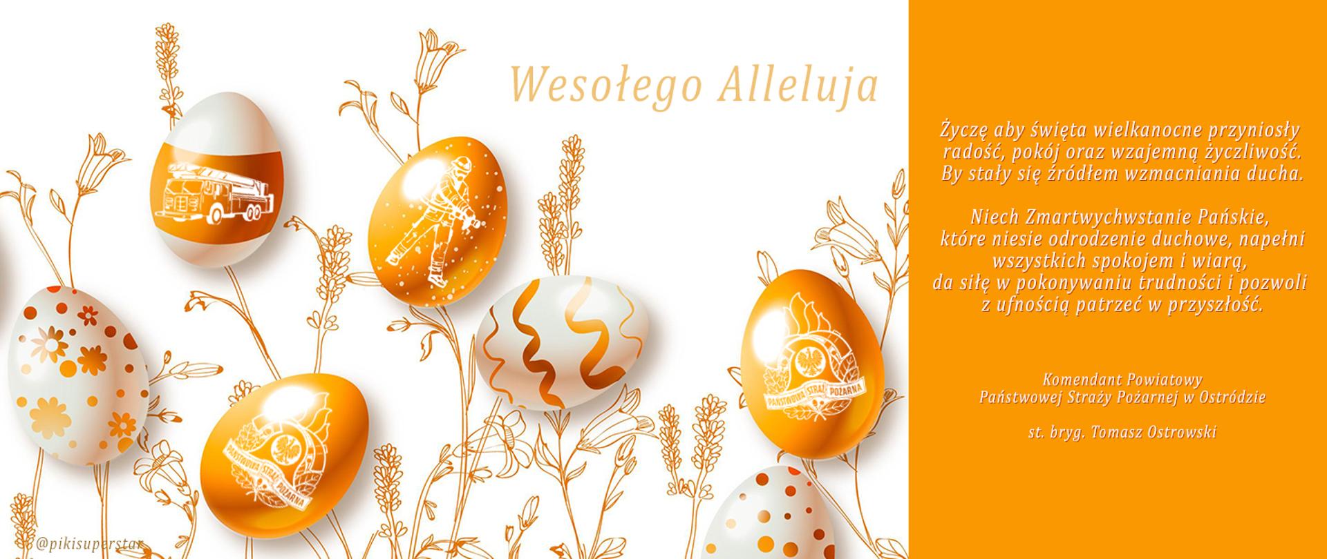Życzenia Wesołego Alleluja złożone przez st. bryg. Tomasza Ostrowskiego 