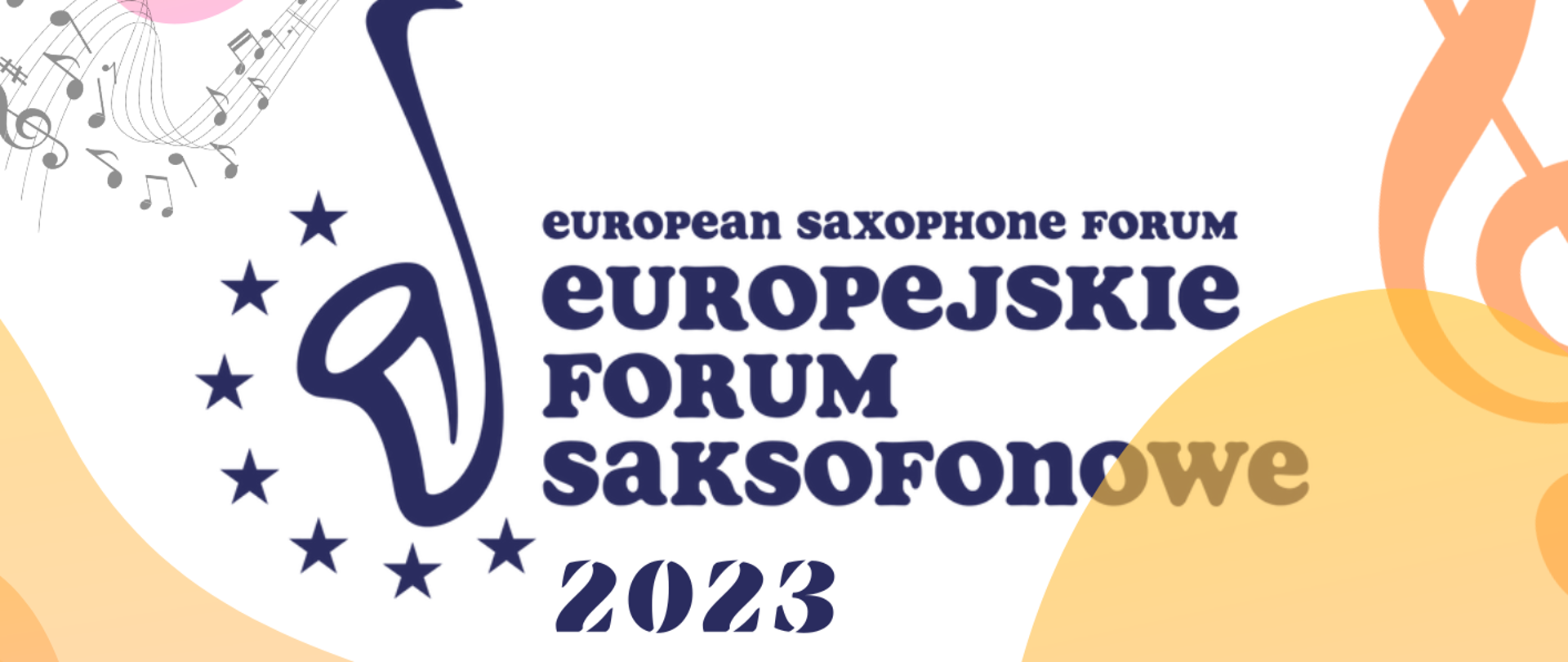 Plakat zapowiadający Koncert w ramach Europejskiego Forum Saksofonowego. Zawiera zdjęcia wykonawców oraz program: 9 utworów. 