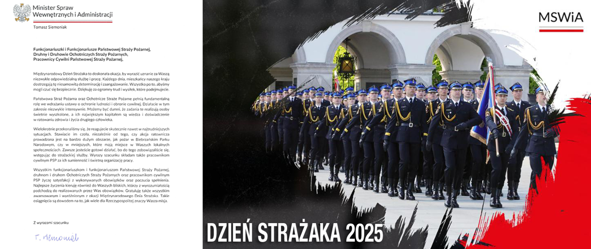 Życzenia Ministra Spraw Wewnętrznych i Administracji z okazji Dnia Strażaka 2025