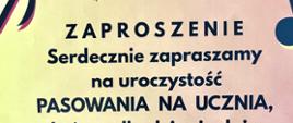 Uroczystość Pasowania na ucznia - 20 listopada 2025 r. godzina 16:00 aula PSM w Głubczycach