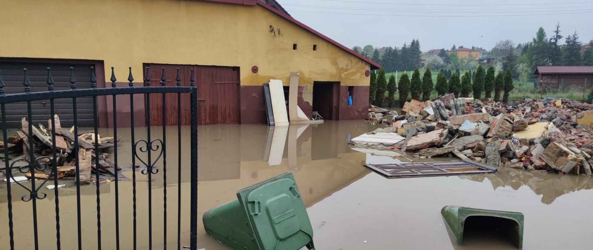Skutki intensywnych opadów deszczu nad Rybnikiem w dniu 13 maja 2021 roku