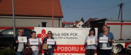 Zdjęcie przedstawia 5 kobiet które wzięło udział w akcji krwiodawstwa organizowanej przez OSP Wielbark