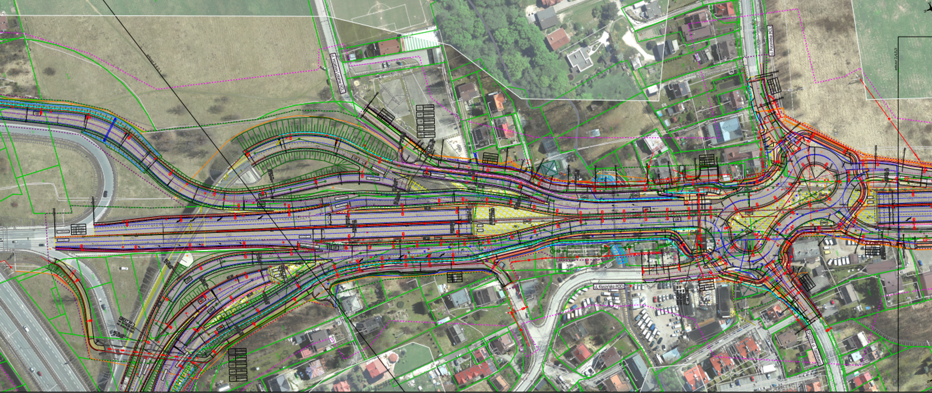 mapa rozbudowy węzła Kraków Południe na skrzyżowaniu A4 i DK7