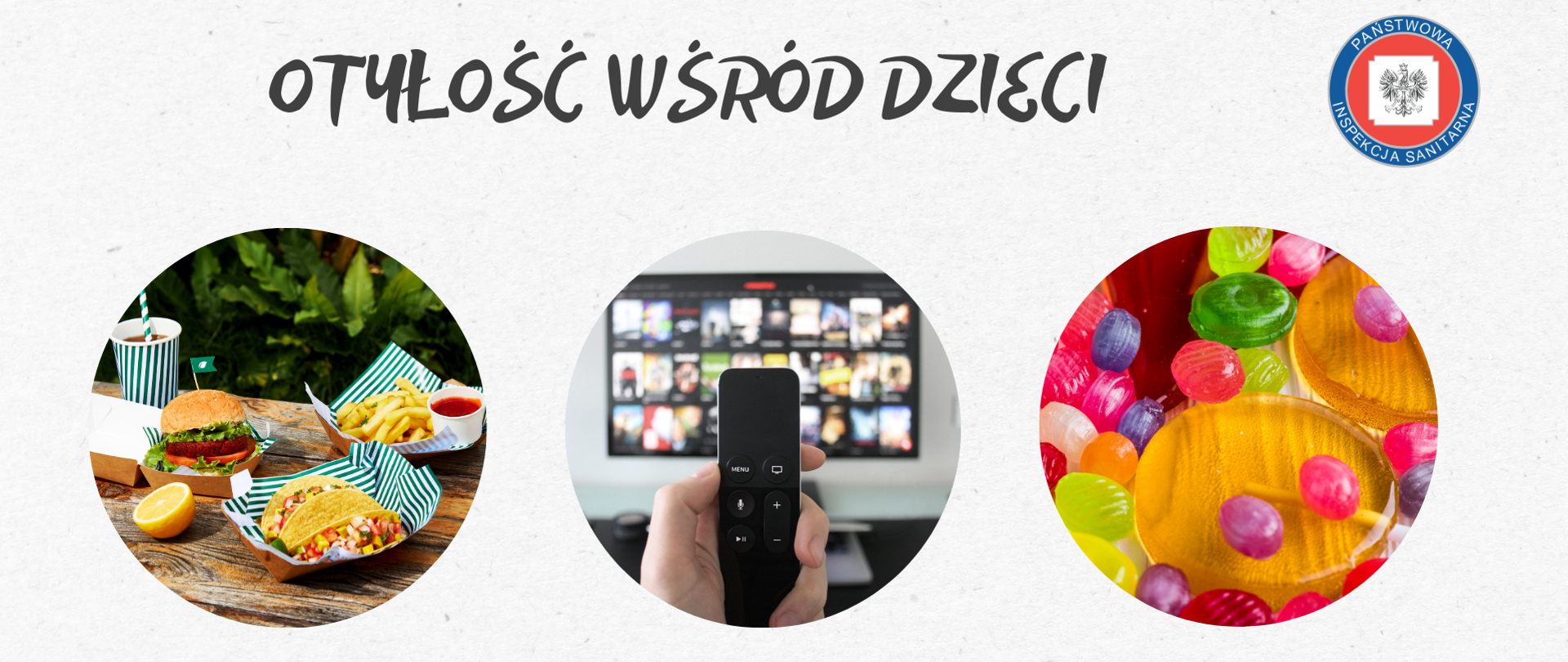 Otyłość wśród Dzieci i jej przyczyny - od lewej: fastfood, siedziący tryb życia, słodycze