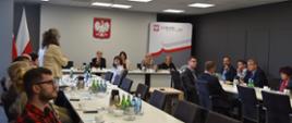 Widok na salę podczas spotkania spotkania dotyczącego lecznictwa szpitalnego w zakresie pediatrii i dziedzin pokrewnych w województwie lubuskim