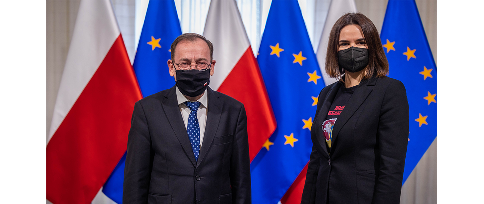 Minister Mariusz Kamiński ze Swiatłaną Cichanouską