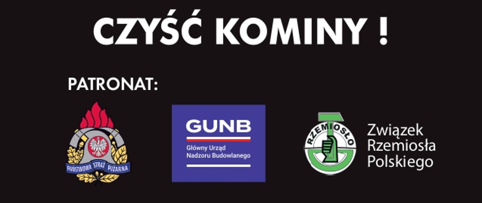 Plakat międzywojewódzkiego cechu kominiarzy pod tytułem Sadza płonie, czad zabija. Żyj. Na czarnym tle prosty rysunek domu oraz napis czyść kominy.