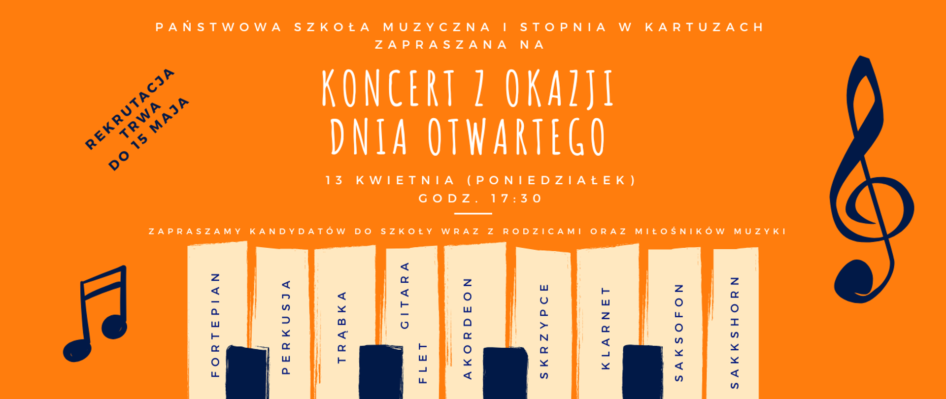 informacja o koncercie na pomarańczowym tle