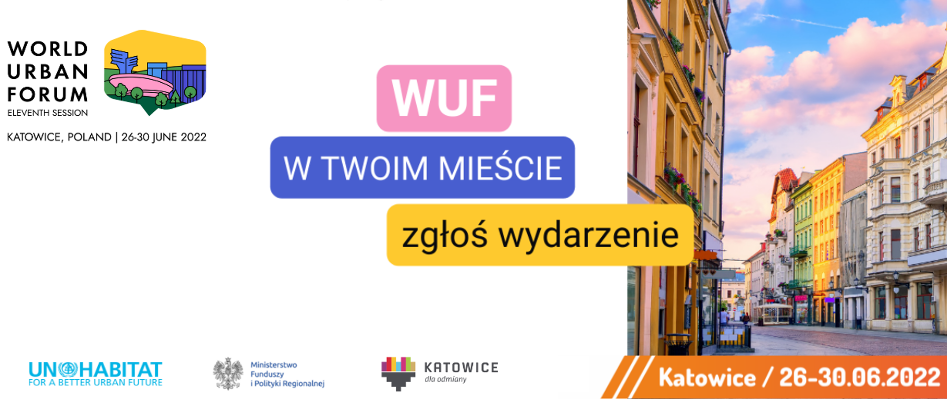 napis na grafice WUF w Twoim mieście - zgłoś wydarzenie