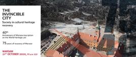 Międzynarodowi eksperci upamiętnią 40-lecie wpisu „Historycznego Centrum Warszawy” na Listę Światowego Dziedzictwa UNESCO
