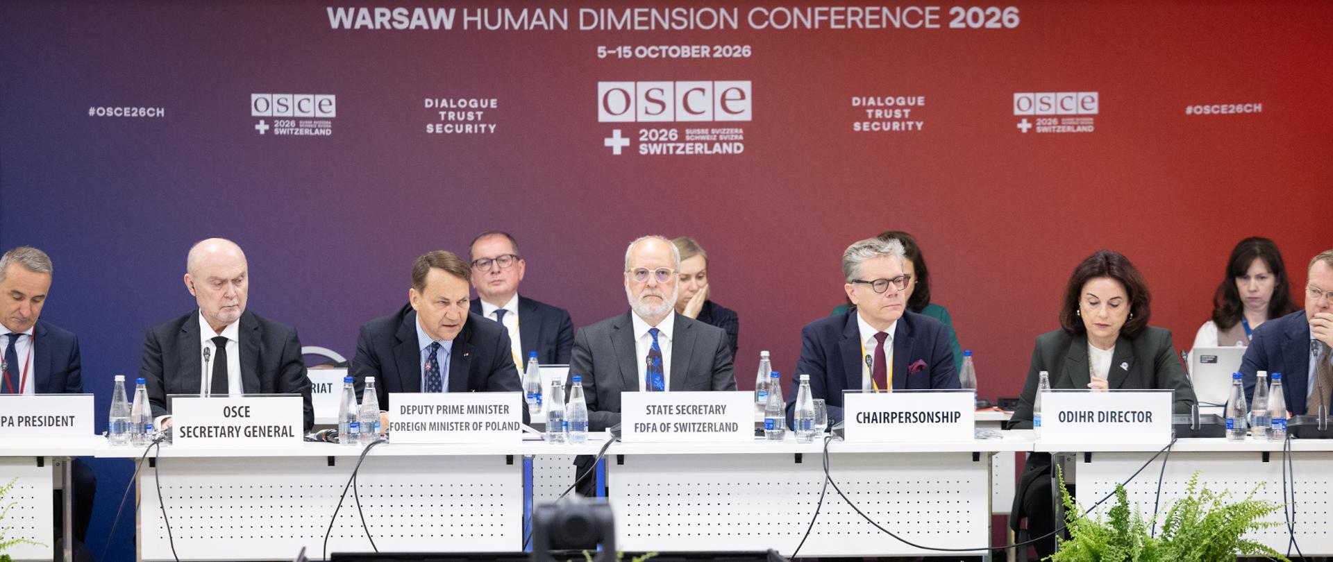 Deputy Prime Minister Radosław Sikorski speaks during opening session of OSCE’s Warsaw Human Dimension Conference
