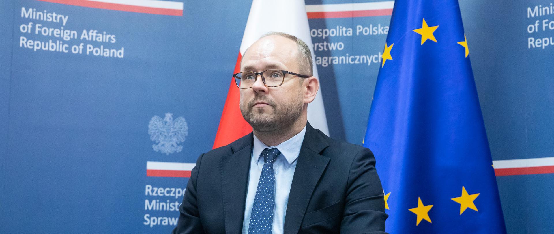 2021.08.17 Warszawa . Minister Marcin Przydacz . Wideokonferencja FAC .Fot. Tymon Markowski / MSZ