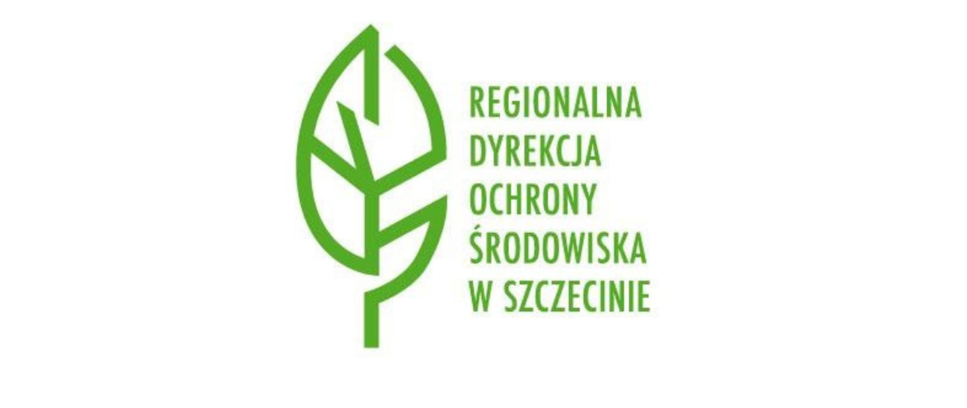 Zielone logo RDOŚ Szczecin z listkiem po lewej stronie
