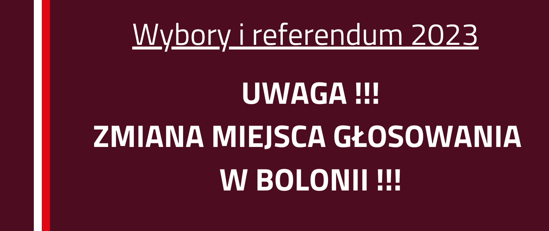 ZMIANA MIEJSCA GŁOSOWANIA W BOLONII