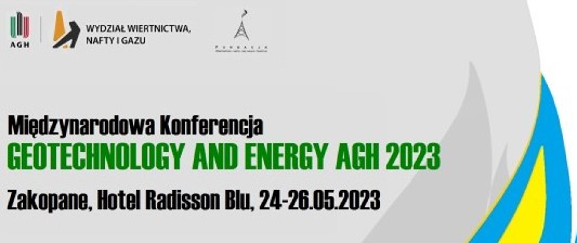 Grafika informacyjna o Międzynarodowej Konferencji Geotechnology and Energy AGH 2023