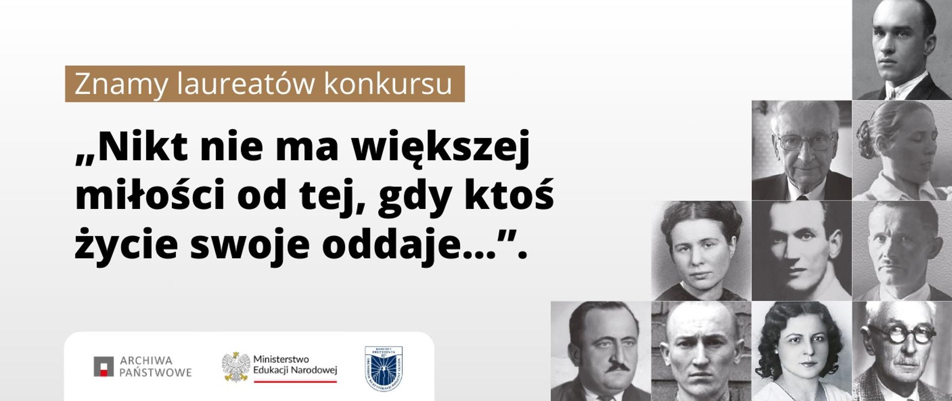 Znamy laureatów konkursu Nikt nie ma większej miłości od tej, gdy ktoś życie swoje oddaje...