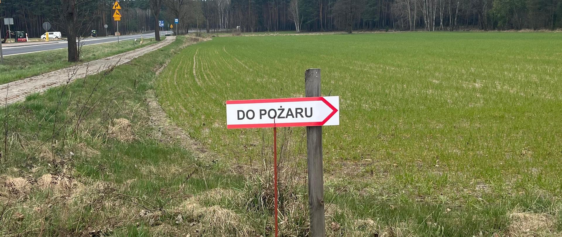 Tablica kierunkowa - DO POŻARU