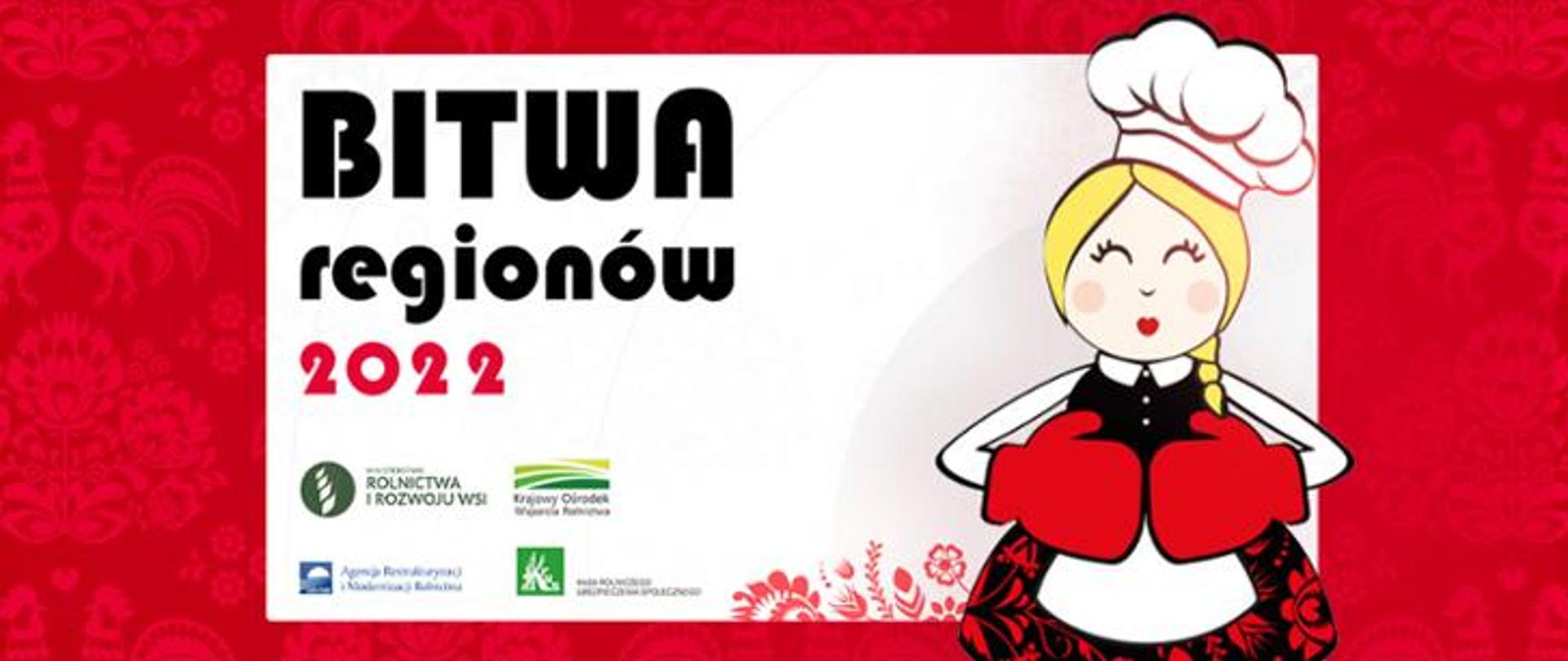 Grafika z gospodynią i napisem "Bitwa regionów 2022"