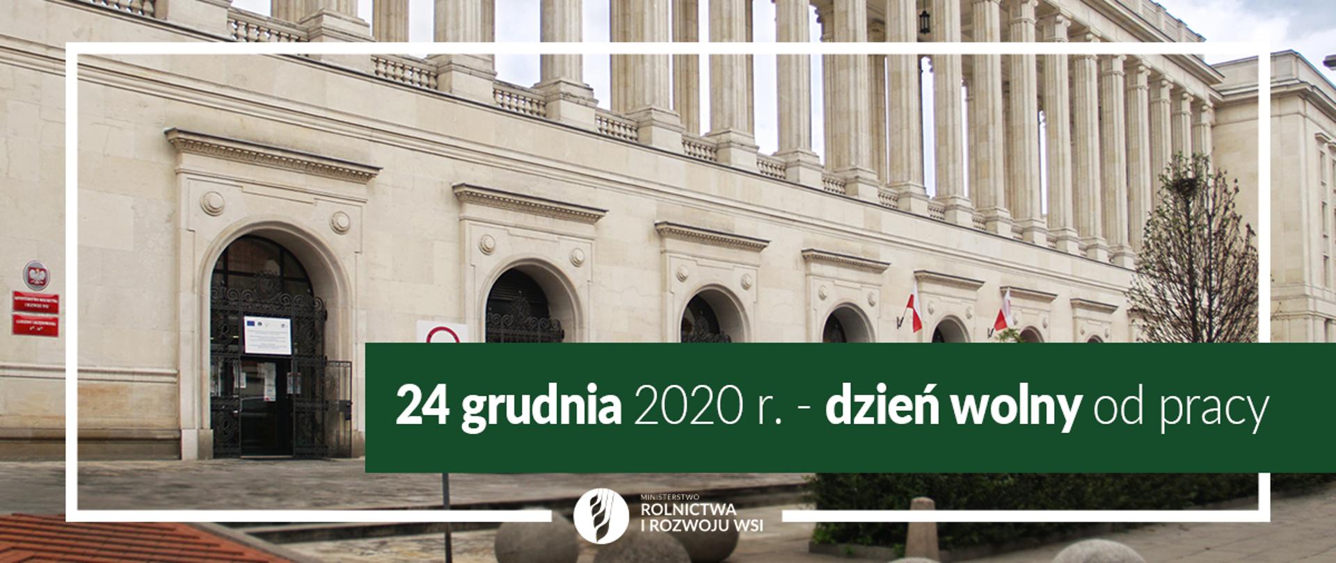 Praca urzędu 24 grudnia 2020 r.