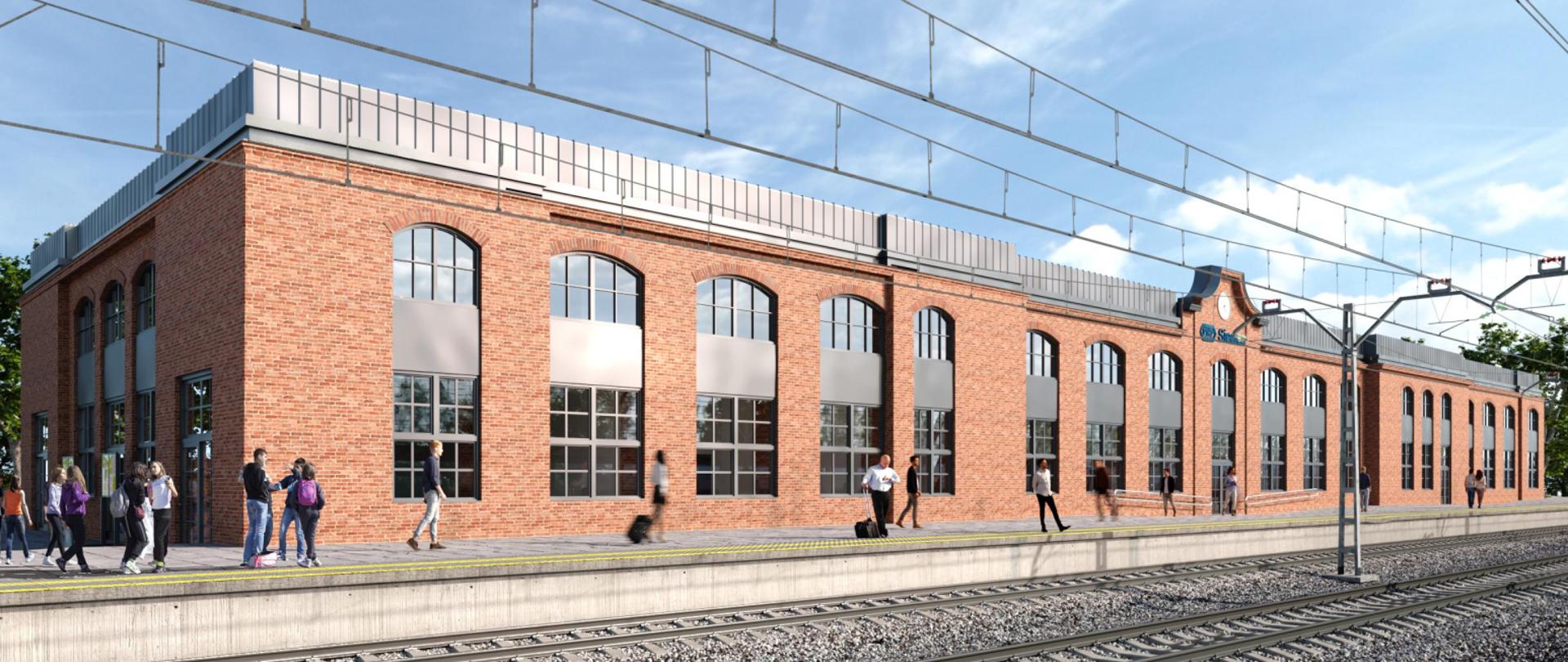 Wizualizacja dworca kolejowego w Siedlcach - widok od strony torów