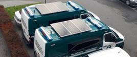 Na dachach nowych furgonów mazowieckiej Inspekcji Transportu Drogowego znajdują się panele fotowoltaiczne, służące do ładowania dodatkowych akumulatorów.