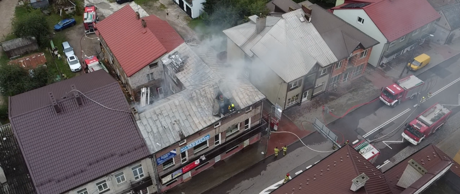 Pożar poddasza budynku jednorodzinnego w Zambrowie