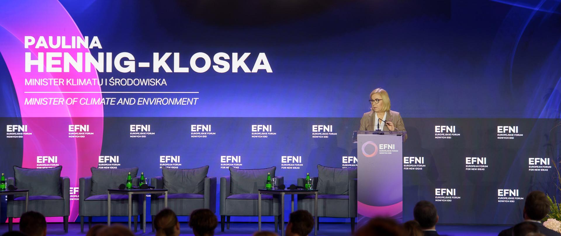 ministra klimatu i środowiska Paulina Hennig-Kloska podczas Europejskiego Forum Nowych Idei w Sopocie.