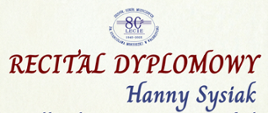 Plakat informujący o Recitalu Dyplomowym Hanny Sysiak z klasy skrzypiec mgr Doroty Gracy-Kosek. Przy fortepianie zasiądzie mgr Patrycja Wywrot-Nowicka. Wydarzenie odbywa się w ramach obchodów 80-lecia Zespołu Szkół Muzycznych im. Stanisława Moniuszki w Wałbrzychu. Recital zaplanowano na 9 czerwca 2026 roku o godzinie 16:00 w auli szkoły przy ulicy Moniuszki 41. Tło plakatu jest jasne, ozdobione okrągłym logo jubileuszowym, grafiką falującej pięciolinii z nutami oraz dużym zdjęciem skrzypiec ułożonych po przekątnej.