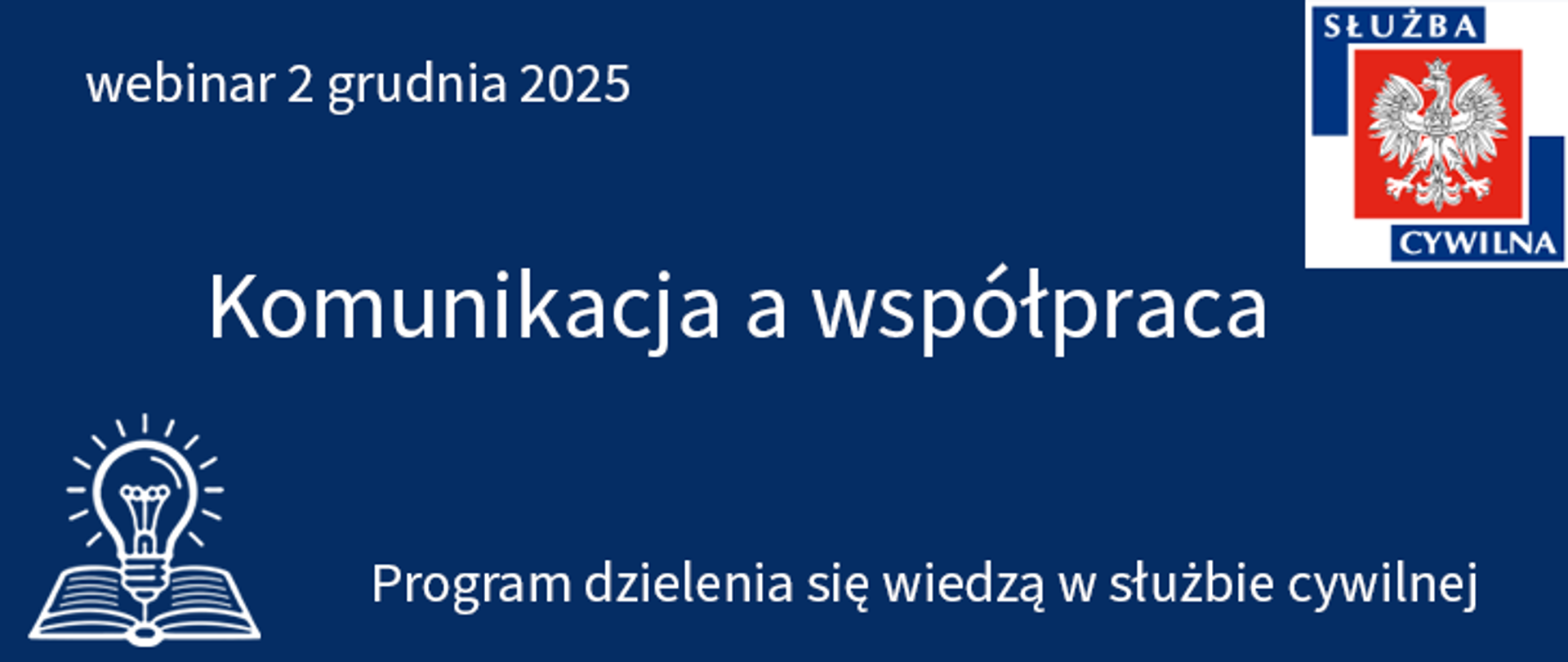 Grafika do zaproszenia na webinar „Komunikacja a współpraca” – 2 grudnia 2025 r.