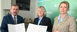 Józef Matysiak – zastępca prezesa zarządu NFOŚiGW, Jolanta Ważna – zastępca burmistrza miasta Kwidzyna, Katarzyna Jastrzemska – dyrektor Departamentu Efektywności Energetycznej NFOŚiGW