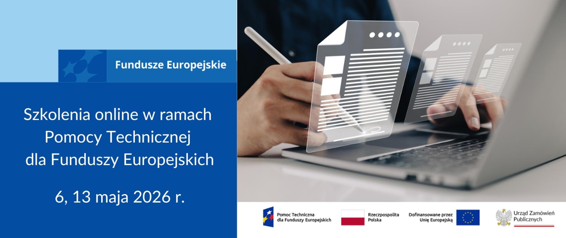 Szkolenia online w ramach Pomocy Technicznej dla Funduszy Europejskich – 6 i 13 maja 2026