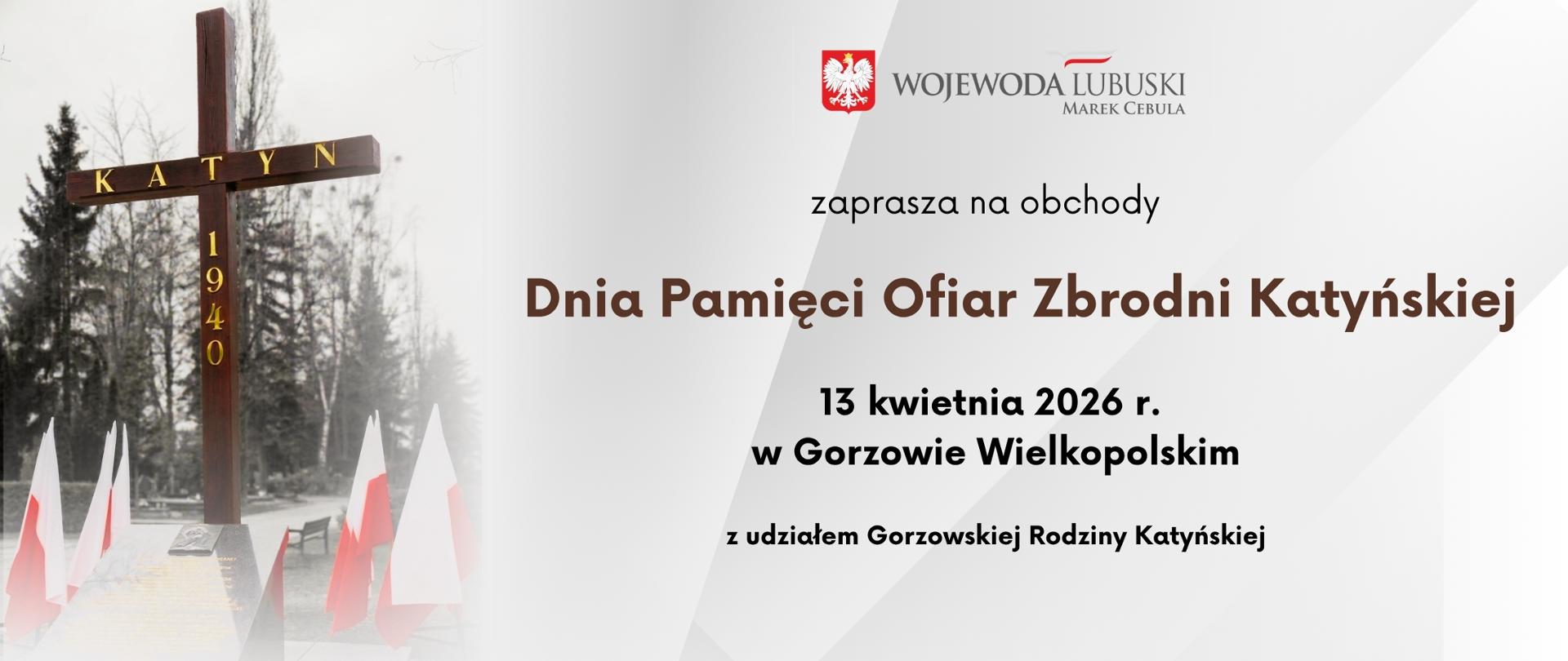 Zaproszenie - obchody Dnia Pamięci Ofiar Zbrodni Katyńskiej
