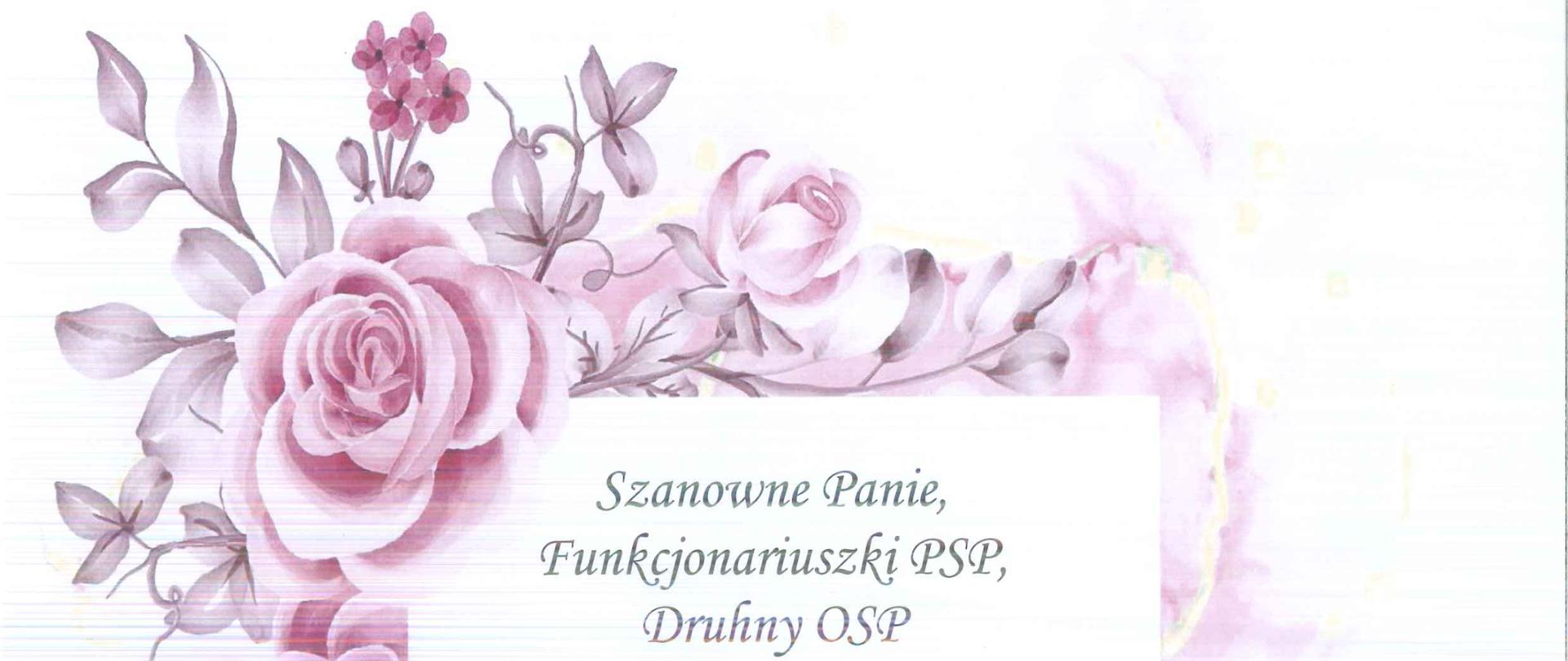 Zdjęcie przedstawia życzenia komendanta powiatowego PSP w Kole z okazji Dnia Kobiet