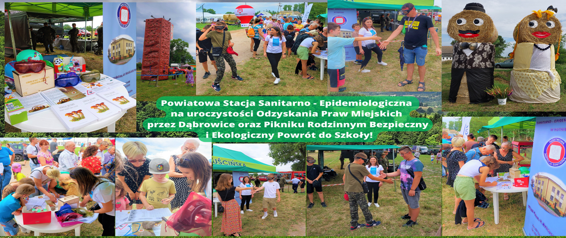 Powiatowa Stacja Sanitarno - Epidemiologiczna na uroczystości Odzyskania Praw Miejskich przez Dąbrowice oraz Pikniku Rodzinnym Bezpieczny i Ekologiczny Powrót do Szkoły!